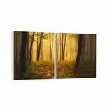 Olla 13374K2Y Doğa / Manzara Görseli Kare 2'li Yatay Kanvas Tablo (Ölçü: 125X60)