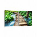 Olla 13892K2Y Doğa / Manzara Görseli Kare 2'li Yatay Kanvas Tablo (Ölçü: 65X30)