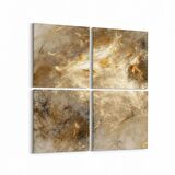 Olla 10287K4 Abstract Görsel Kare 4'lü Kanvas Tablo (Ölçü: 125X125)