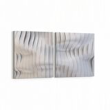 Olla 10453K2Y Beyaz Kabartma Görseli Kare 2'li Yatay Kanvas Tablo (Ölçü: 65X30)