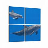 Olla 12951K4 Deniz / Okyanus Görseli Kare 4'lü Kanvas Tablo (Ölçü: 145X145)