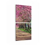 Olla 14633K2D Doğa / Manzara Görseli Kare 2'li Dikey Kanvas Tablo (Ölçü: 30X65)