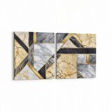 Olla 16689K2Y Mermer Desen Görsel Kare 2'li Yatay Kanvas Tablo (Ölçü: 125X60)