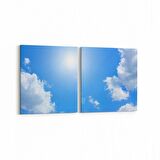 Olla 15385K2Y Gökyüzü Bulut Görseli Kare 2'li Yatay Kanvas Tablo (Ölçü: 85X40)