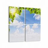 Olla 11058K4 Ağaç Görseli Kare 4'lü Kanvas Tablo (Ölçü: 105X105)
