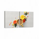 Olla 15003K2Y Gıda Görseli Kare 2'li Yatay Kanvas Tablo (Ölçü: 85X40)