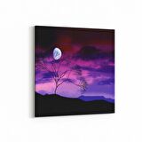 Olla 15959K Günbatımı Görseli Kare Kanvas Tablo (Ölçü: 25X25)