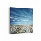 Olla 16381K Kumsal / Sahil Görseli Kare Kanvas Tablo (Ölçü: 25X25)