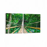 Olla 13905K2Y Doğa / Manzara Görseli Kare 2'li Yatay Kanvas Tablo (Ölçü: 105X50)
