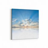 Olla 15463K Gökyüzü Bulut Görseli  Kare Kanvas Tablo (Ölçü: 60X60)