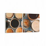 Olla 14986K2Y Gıda Görseli Kare 2'li Yatay Kanvas Tablo (Ölçü: 105X50)