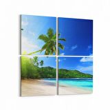 Olla 16390K4 Kumsal / Sahil Görseli Kare 4'lü Kanvas Tablo (Ölçü: 65X65)