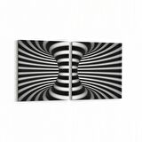 Olla 10280K2Y Abstract Girdap Görsel Kare 2'li Yatay Kanvas Tablo (Ölçü: 145X70)