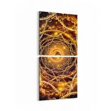Olla 10340K2D Abstract Görsel Kare 2'li Dikey Kanvas Tablo (Ölçü: 30X65)
