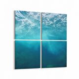 Olla 12869K4 Deniz / Okyanus Görseli Kare 4'lü Kanvas Tablo (Ölçü: 145X145)