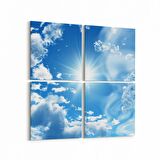 Olla 15524K4 Gökyüzü Bulut Görseli Kare 4'lü Kanvas Tablo (Ölçü: 145X145)