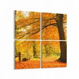 Olla 14331K4 Doğa / Manzara Görseli Kare 4'lü Kanvas Tablo (Ölçü: 145X145)
