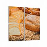 Olla 15159K4 Gıda Görseli Kare 4'lü Kanvas Tablo (Ölçü: 145X145)