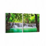 Olla 13440K2Y Doğa / Manzara Görseli Kare 2'li Yatay Kanvas Tablo (Ölçü: 145X70)