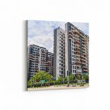 Olla 18944K4 Yapı Görseli Kare 4'lü Kanvas Tablo (Ölçü: 145X145)