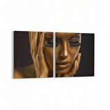 Olla 16799K2Y Model / Manken Görseli 2'li Yatay Kanvas Tablo (Ölçü: 145X70)