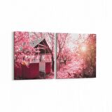 Olla 14114K2Y Doğa / Manzara Görseli Kare 2'li Yatay Kanvas Tablo (Ölçü: 85X40)