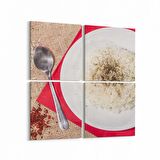 Olla 15171K4 Gıda Görseli Kare 4'lü Kanvas Tablo (Ölçü: 125X125)