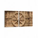 Olla 16256K2Y Heykel / Sanat Görseli Kare 2'li Yatay Kanvas Tablo (Ölçü: 145X70)