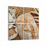 Olla 15215K4 Gıda Görseli Kare 4'lü Kanvas Tablo (Ölçü: 145X145)