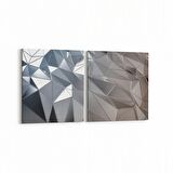Olla 10079K2Y Abstract Görsel Kare 2'li Yatay Kanvas Tablo (Ölçü: 125X60)