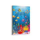 Olla 12187D Akvaryum / Balık Görseli Dikey Kanvas Tablo (Ölçü: 70X105)