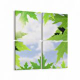 Olla 10484K4 Ağaç Görseli Kare 4'lü Kanvas Tablo (Ölçü: 145X145)
