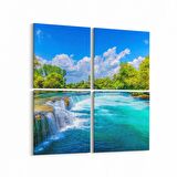 Olla 13195K4 Doğa / Manzara Görseli Kare 4'lü Kanvas Tablo (Ölçü: 145X145)