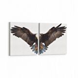 Olla 12592K2Y Hayvanlar Alemi Görseli Kare 2'li Yatay Kanvas Tablo (Ölçü: 105X50)