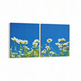 Olla 10712K2Y Ağaç Görseli Kare 2'li Yatay Kanvas Tablo (Ölçü: 65X30)