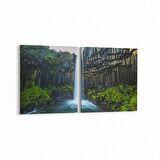 Olla 13507K2Y Doğa / Manzara Görseli Kare 2'li Yatay Kanvas Tablo (Ölçü: 85X40)