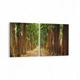 Olla 13350K2Y Doğa / Manzara Görseli Kare 2'li Yatay Kanvas Tablo (Ölçü: 105X50)