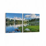 Olla 14430K2Y Doğa / Manzara Görseli Kare 2'li Yatay Kanvas Tablo (Ölçü: 85X40)