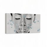 Olla 17010K2Y Model / Manken Görseli 2'li Yatay Kanvas Tablo (Ölçü: 145X70)