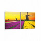 Olla 14060K2Y Doğa / Manzara Görseli Kare 2'li Yatay Kanvas Tablo (Ölçü: 125X60)