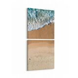 Olla 16598K2D Kumsal / Sahil Görseli Kare 2'li Dikey Kanvas Tablo (Ölçü: 30X65)
