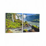 Olla 14357K2Y Doğa / Manzara Görseli Kare 2'li Yatay Kanvas Tablo (Ölçü: 125X60)