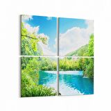 Olla 14424K4 Doğa / Manzara Görseli Kare 4'lü Kanvas Tablo (Ölçü: 145X145)