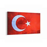 Olla 17526Y Türk Bayrağı Görseli Yatay Kanvas Tablo (Ölçü: 120X80)