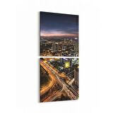 Olla 18261KD Yapı Görseli Kare 2'li Dikey Kanvas Tablo (Ölçü: 30X65)