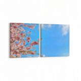 Olla 10767K2Y Ağaç Görseli Kare 2'li Yatay Kanvas Tablo (Ölçü: 85X40)