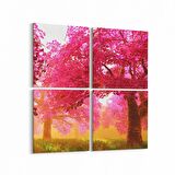 Olla 14610K4 Doğa / Manzara Görseli Kare 4'lü Kanvas Tablo (Ölçü: 65X65)
