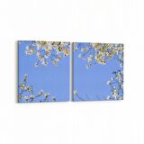 Olla 10962K2Y Ağaç Görseli Kare 2'li Yatay Kanvas Tablo (Ölçü: 85X40)