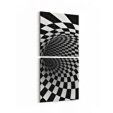 Olla 10219K2D Abstract Girdap Görsel Kare 2'li Dikey Kanvas Tablo (Ölçü: 30X65)