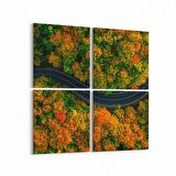 Olla 14467K4 Doğa / Manzara Görseli Kare 4'lü Kanvas Tablo (Ölçü: 145X145)